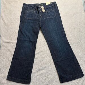 BNWT Vintage Y2K American Eagle Super Low Rise Wide Leg Button Fly Jeans Size 18